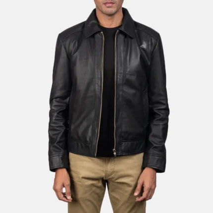 Inferno Black Leather Jacket-reviseleather