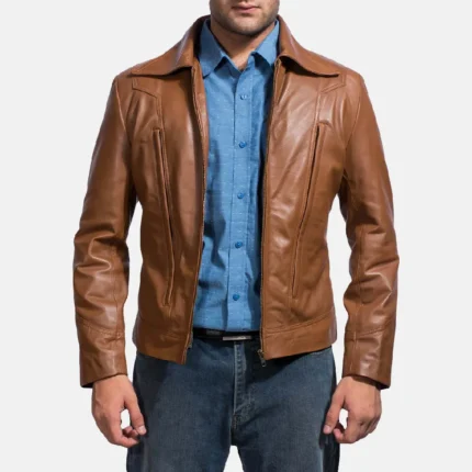 Old School Brown Leather Jacket-reviseleather