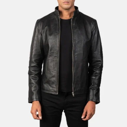 Alex Black Leather Biker Jacket-reviseleather