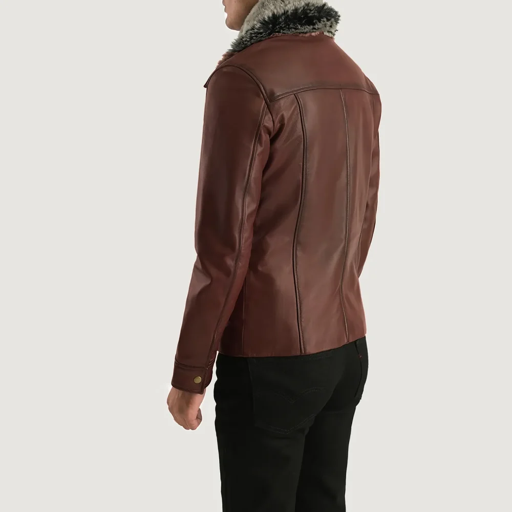Evan Hart Fur Brown Leather Jacket-reviseleather