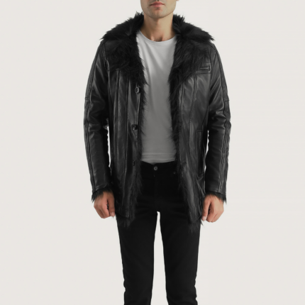 Furcliff Black Leather Coat-reviseleather