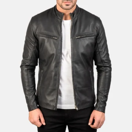 Ionic Black Leather Jacket-reviseleather