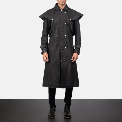 Maverick Black Leather Duster-reviseleather