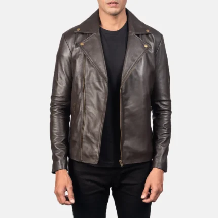 Noah Brown Leather Biker Jacket-reviseleather