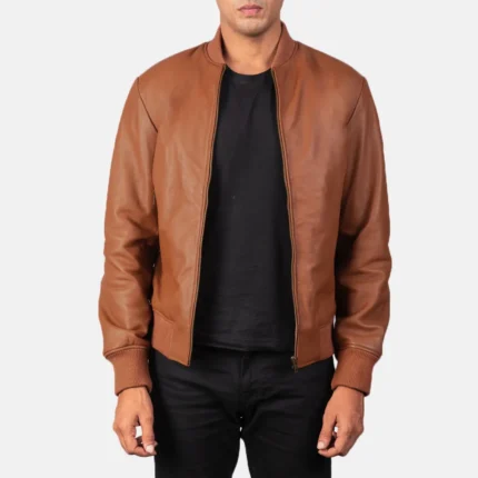 Shane Brown Leather Bomber Jacket-reviseleather
