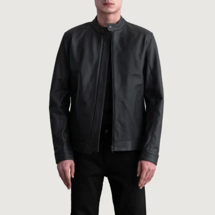 Zen Matte Black Leather Biker Jacket-reviseleather
