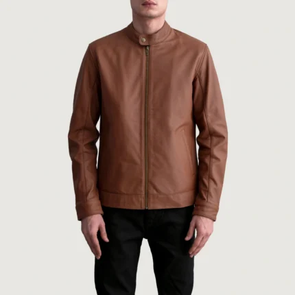 Zen Matte Brown Leather Biker Jacket-reviseleather