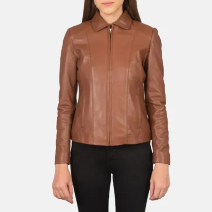 Colette Brown Leather Jacket-reviseleather