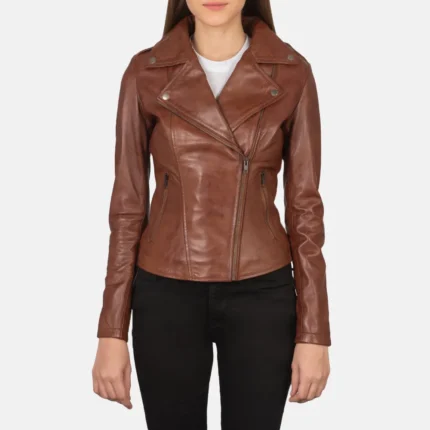 Flashback Brown Leather Biker Jacket-reviseleather