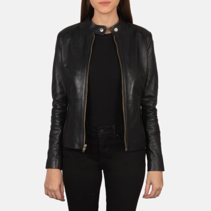 Rave Black Leather Biker Jacket-reviseleather