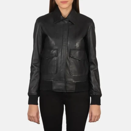 Westa A-2 Black Leather Bomber Jacket-reviseleather