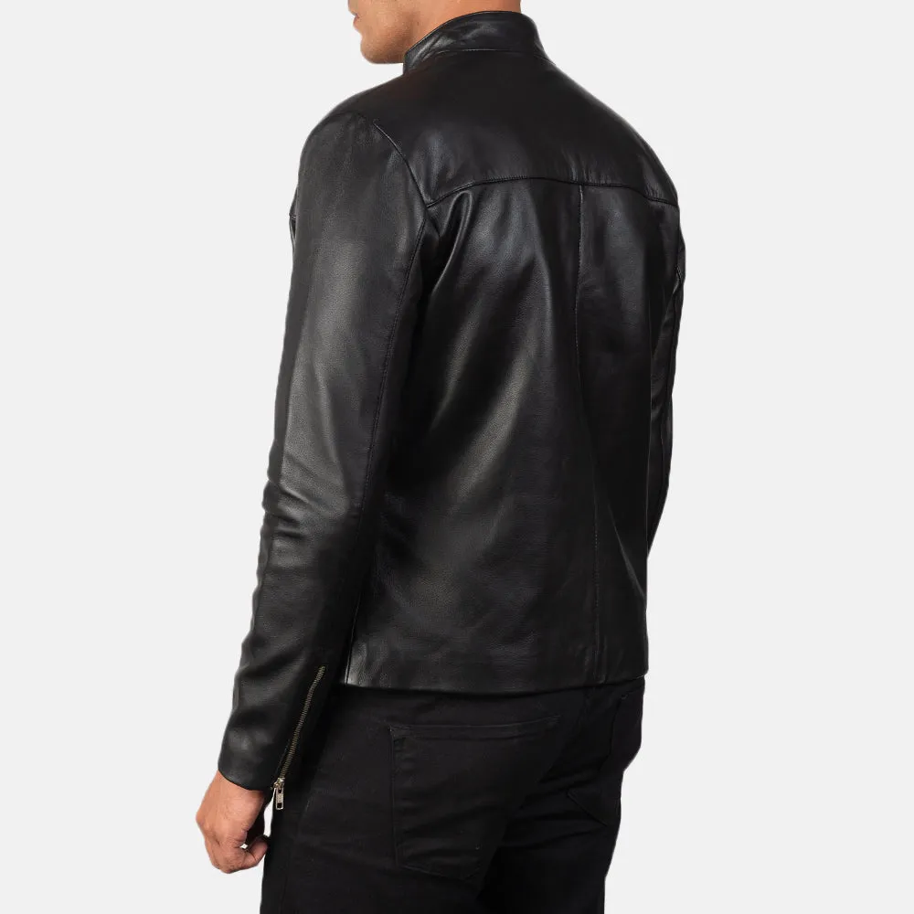 Adornica Black Leather Biker Jacket-reviseleather