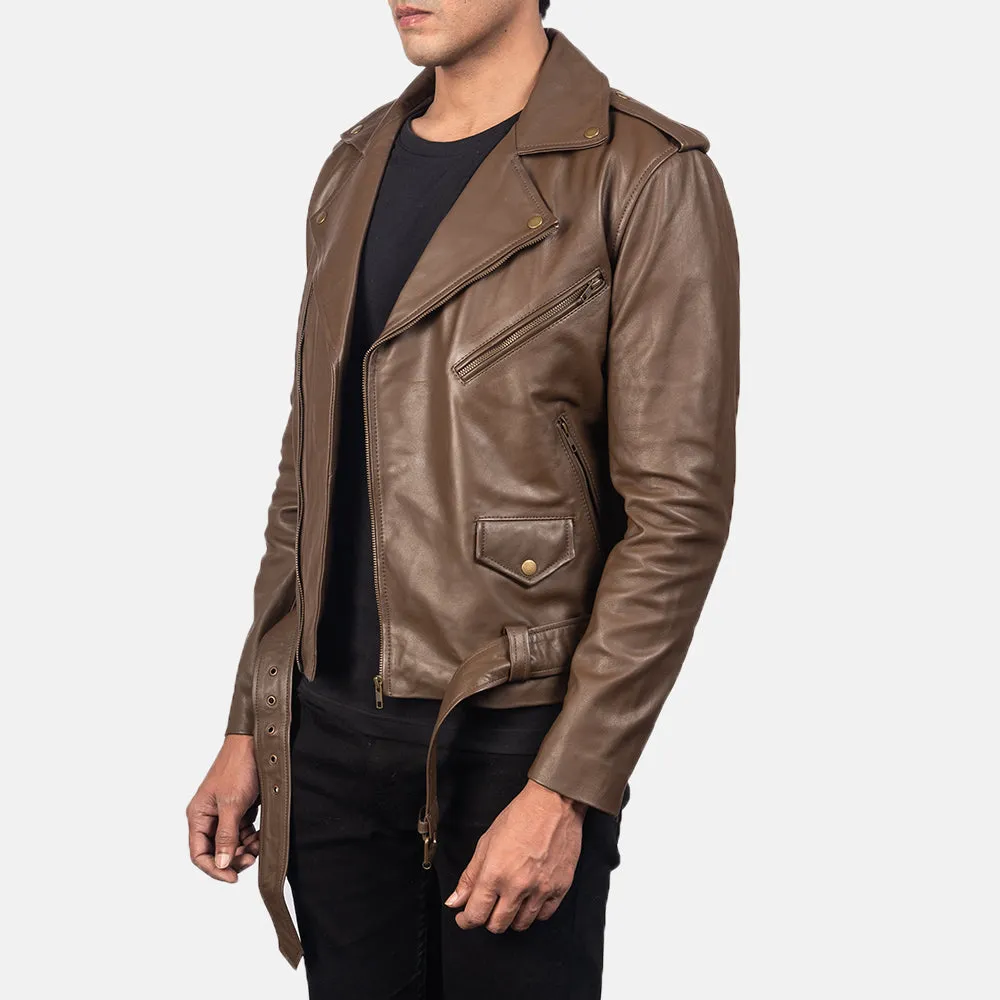 ALLARIC ALLEY MOCHA LEATHER BIKER JACKET-reviseleather