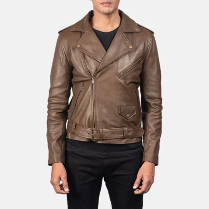 ALLARIC ALLEY MOCHA LEATHER BIKER JACKET-reviseleather