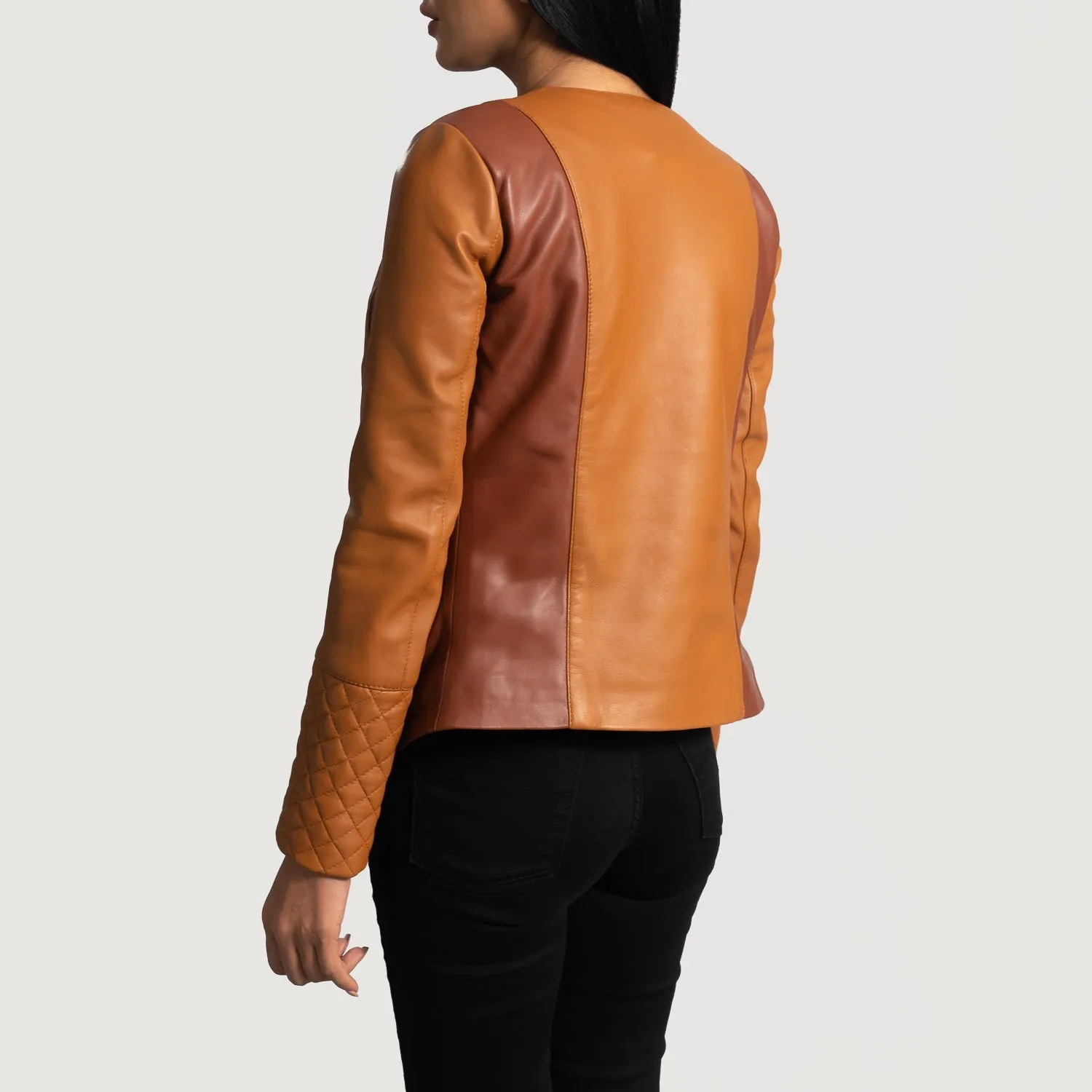 County Tan Overlap Leather Jacket-reviseleather