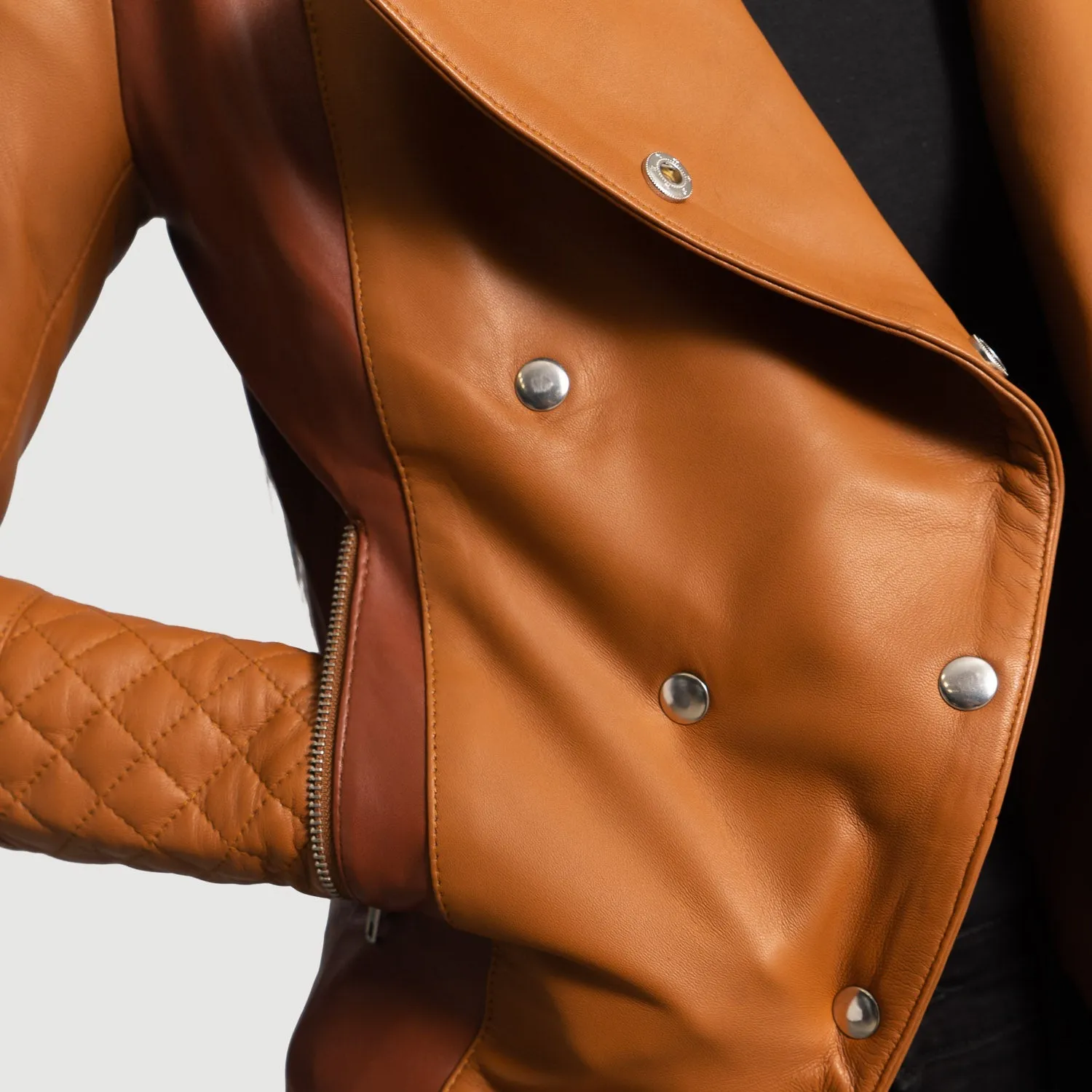 County Tan Overlap Leather Jacket-reviseleather