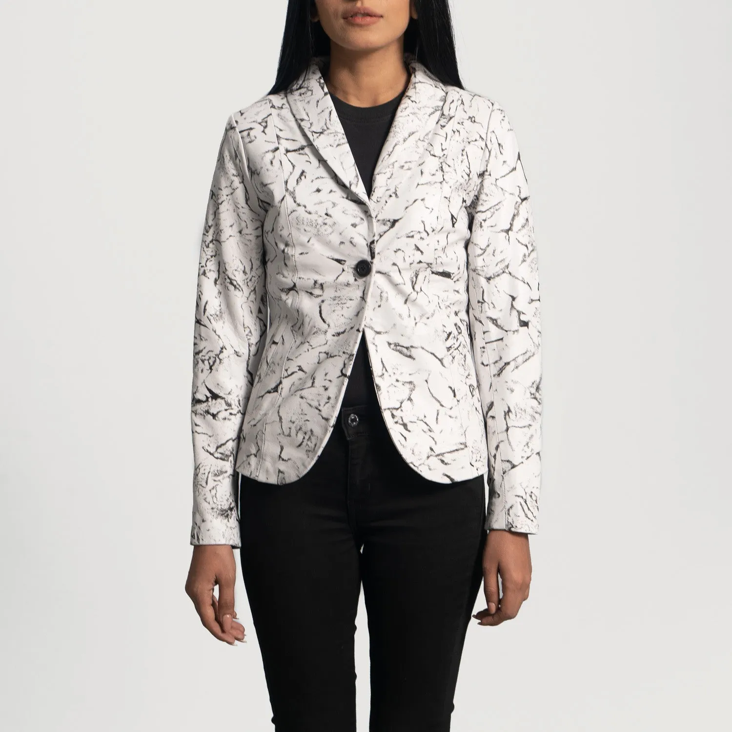Donna Blake White Leather Blazer-reviseleather