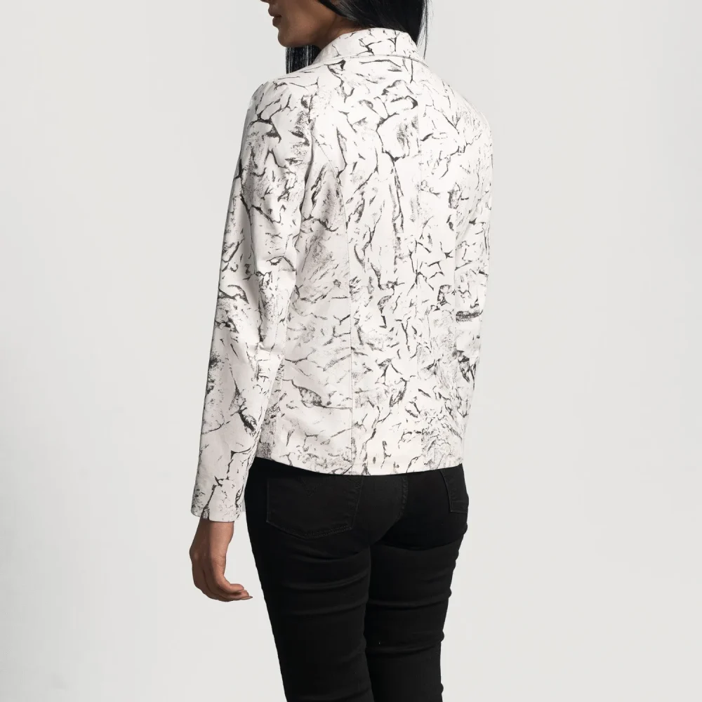 Donna Blake White Leather Blazer-reviseleather