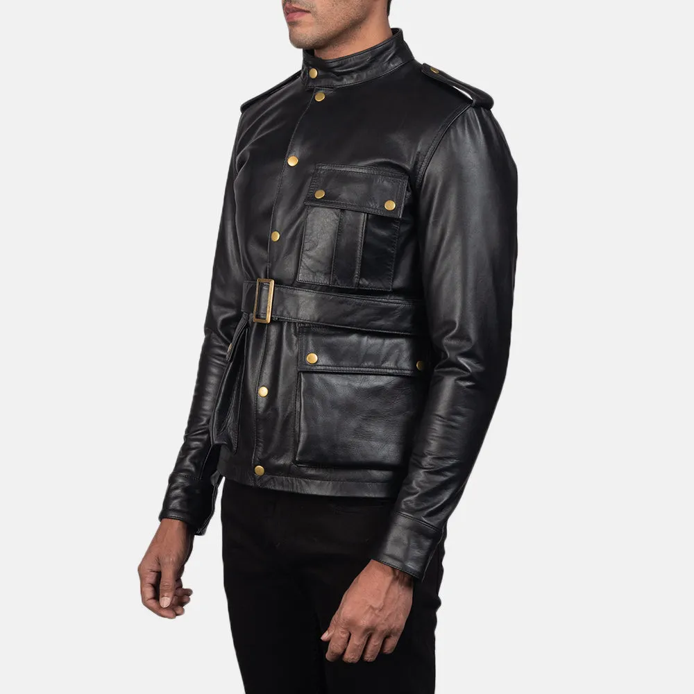 GERMAIN BLACK LEATHER JACKET-reviseleather