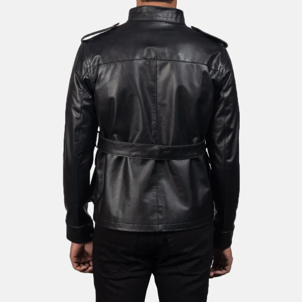 GERMAIN BLACK LEATHER JACKET-reviseleather