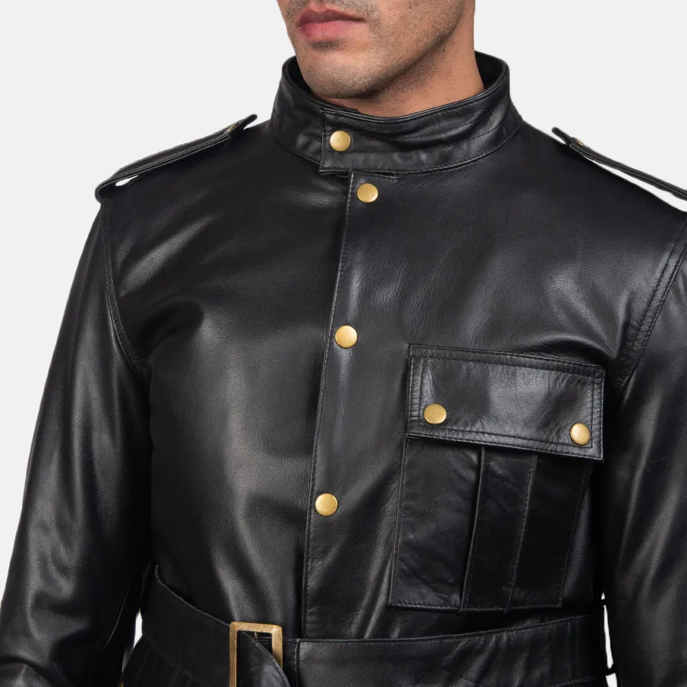 GERMAIN BLACK LEATHER JACKET-reviseleather