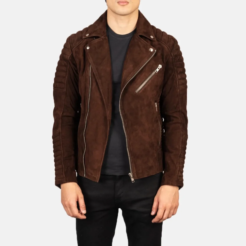 Armand Mocha Suede Biker Jacket-reviseleather
