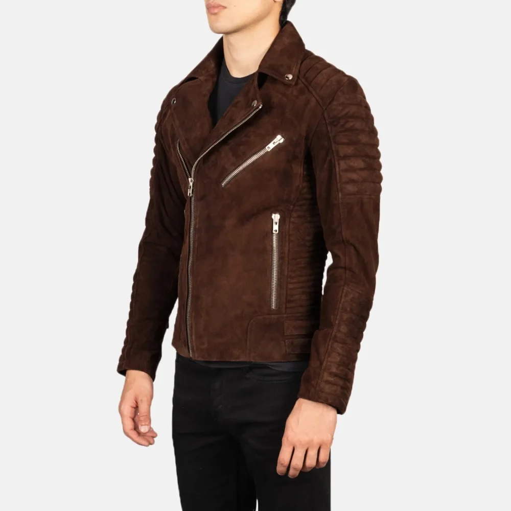 Armand Mocha Suede Biker Jacket-reviseleather