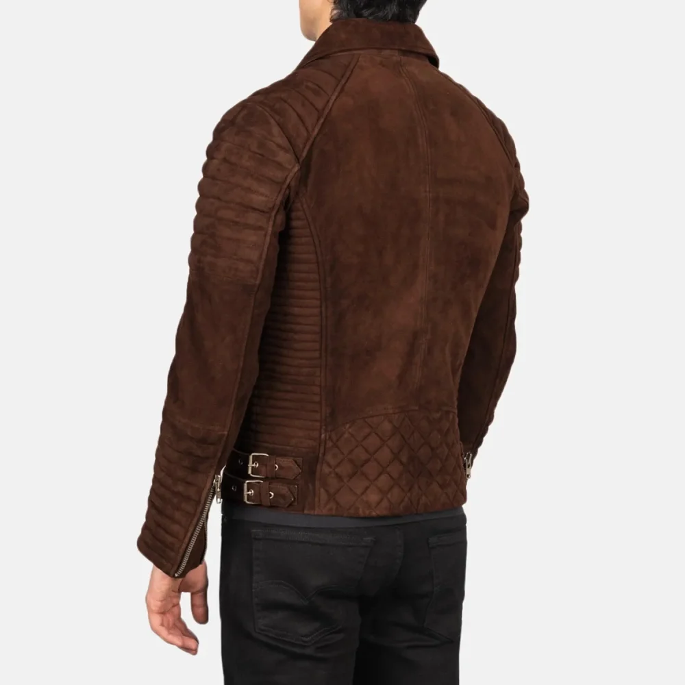 Armand Mocha Suede Biker Jacket-reviseleather