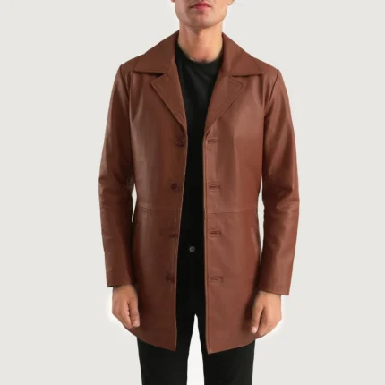 Classmith Brown Leather Coat-reviseleather