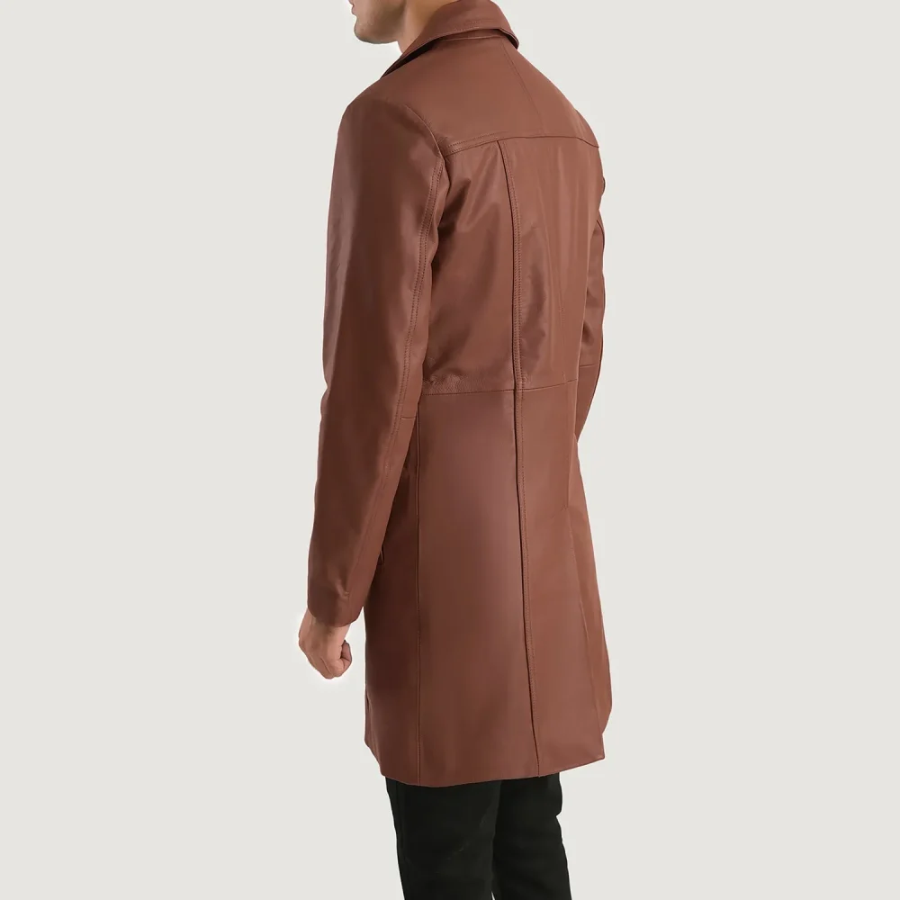Don Long Brown Leather Coat-reviseleather