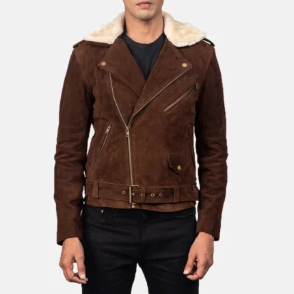 Furton Mocha Suede Biker Jacket-reviseleather