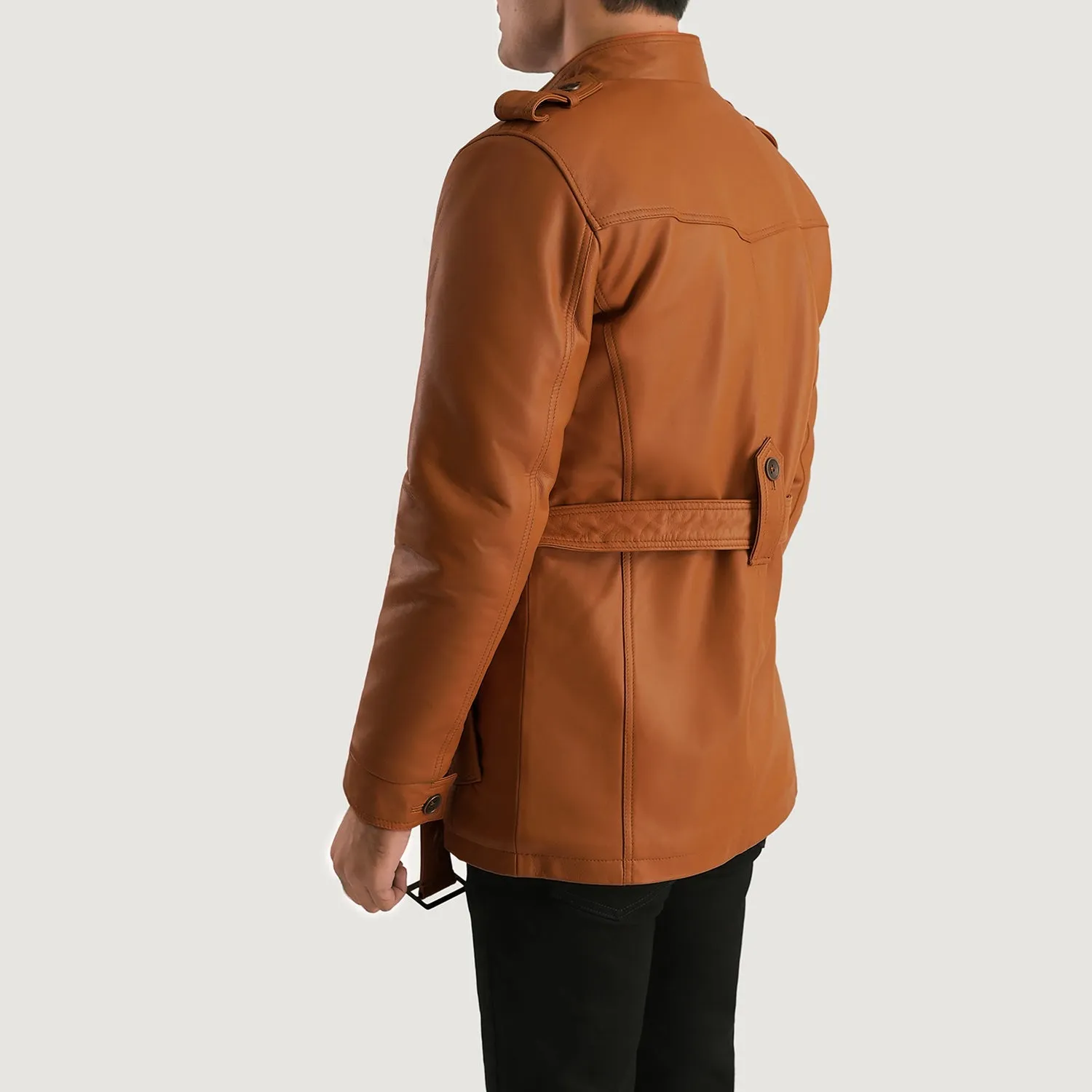 Hunter Tan Brown Fur Leather Jacket-reviseleather