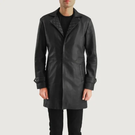 Infinity Black Leather Coat-reviseleather