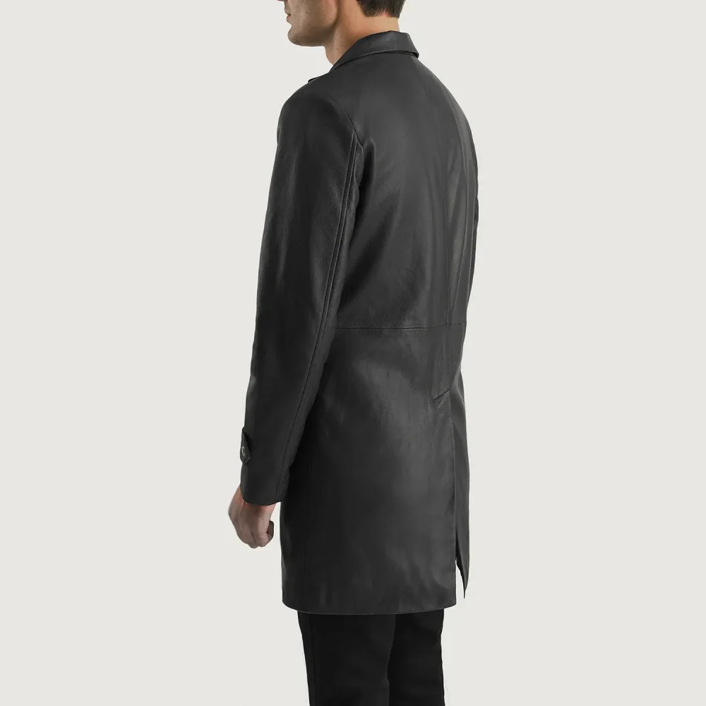 Infinity Black Leather Coat-reviseleather