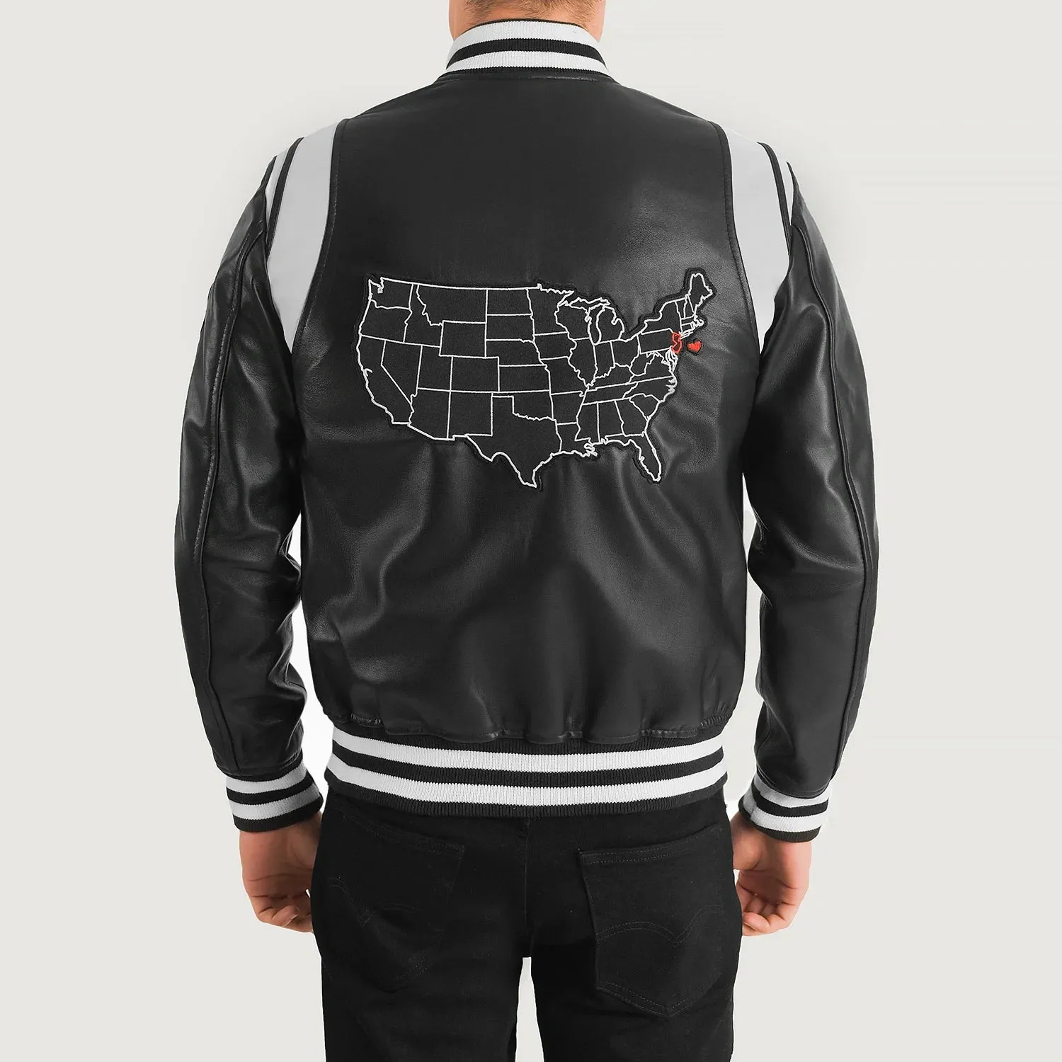 Liberte New Jersey Black Leather Varsity Jacket-reviseleather