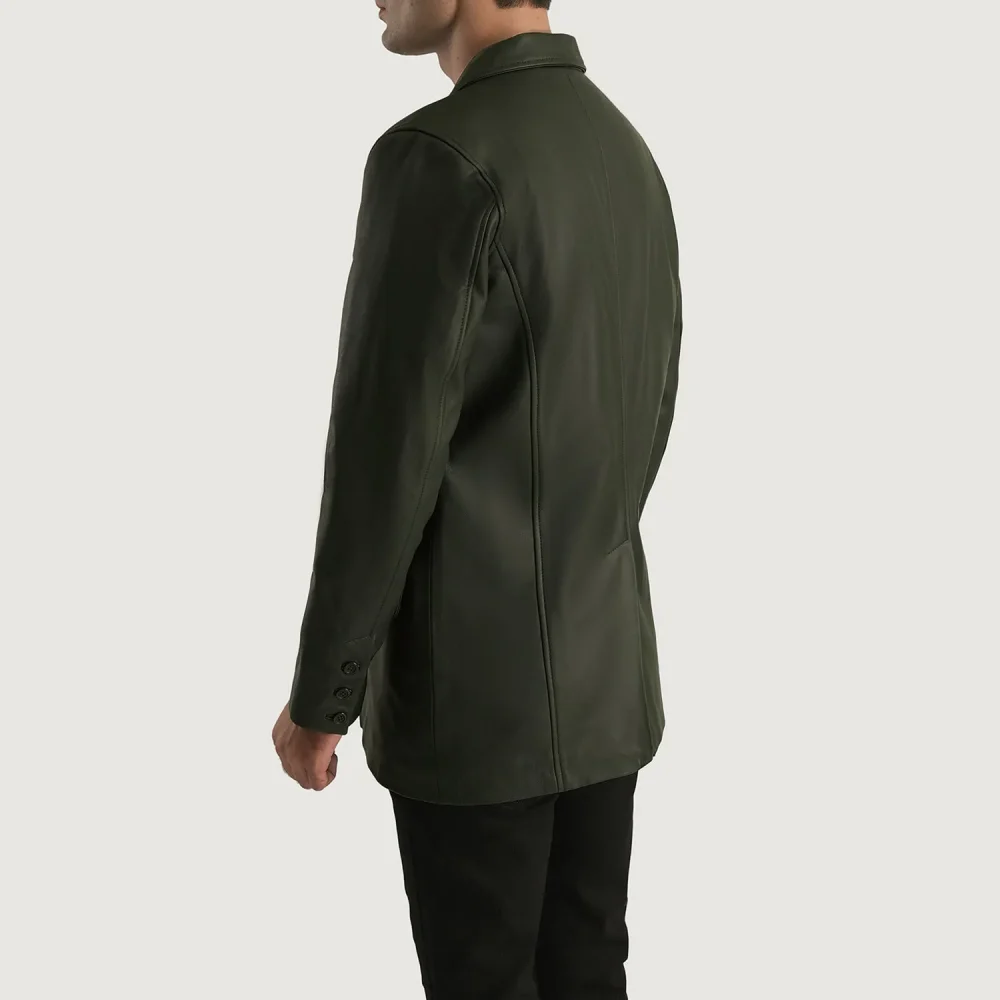 Ray Cutler Green Leather Blazer-reviseleather