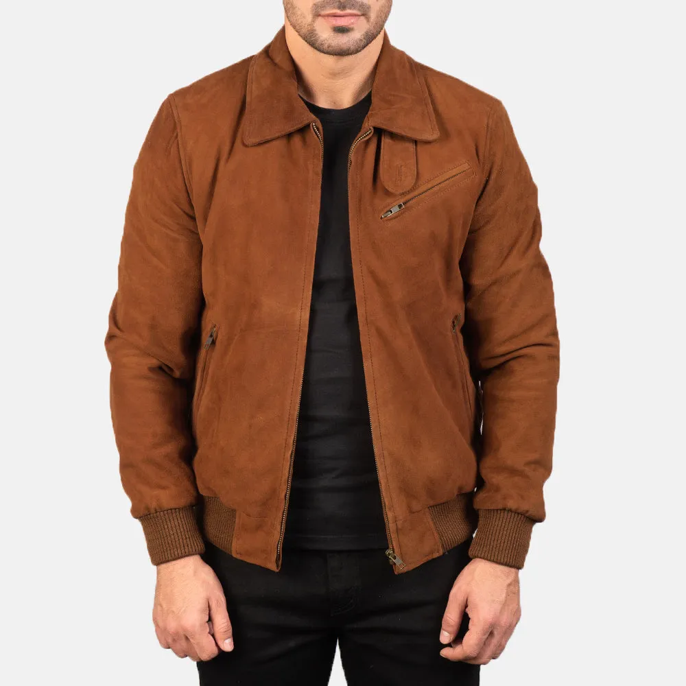Tomchi Tan Suede Leather Jacket-reviseleather