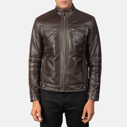 Youngster Brown Leather Biker Jacket-reviseleather