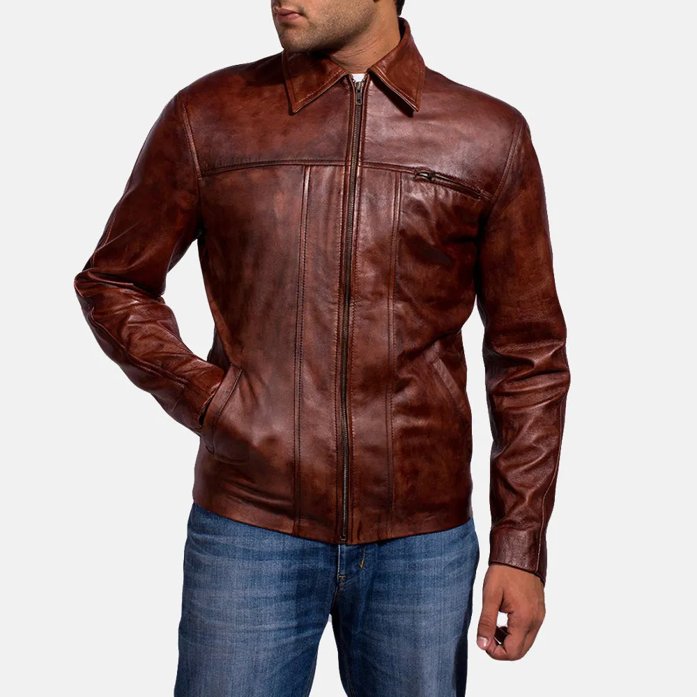 Abstract Maroon Leather Jacket-reviseleather