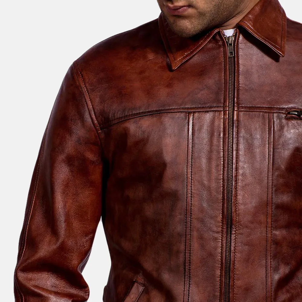 Abstract Maroon Leather Jacket-reviseleather