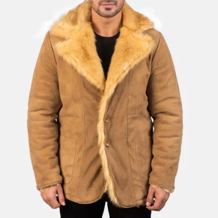 Furlong Beige Suede Leather Coat-reviseleather