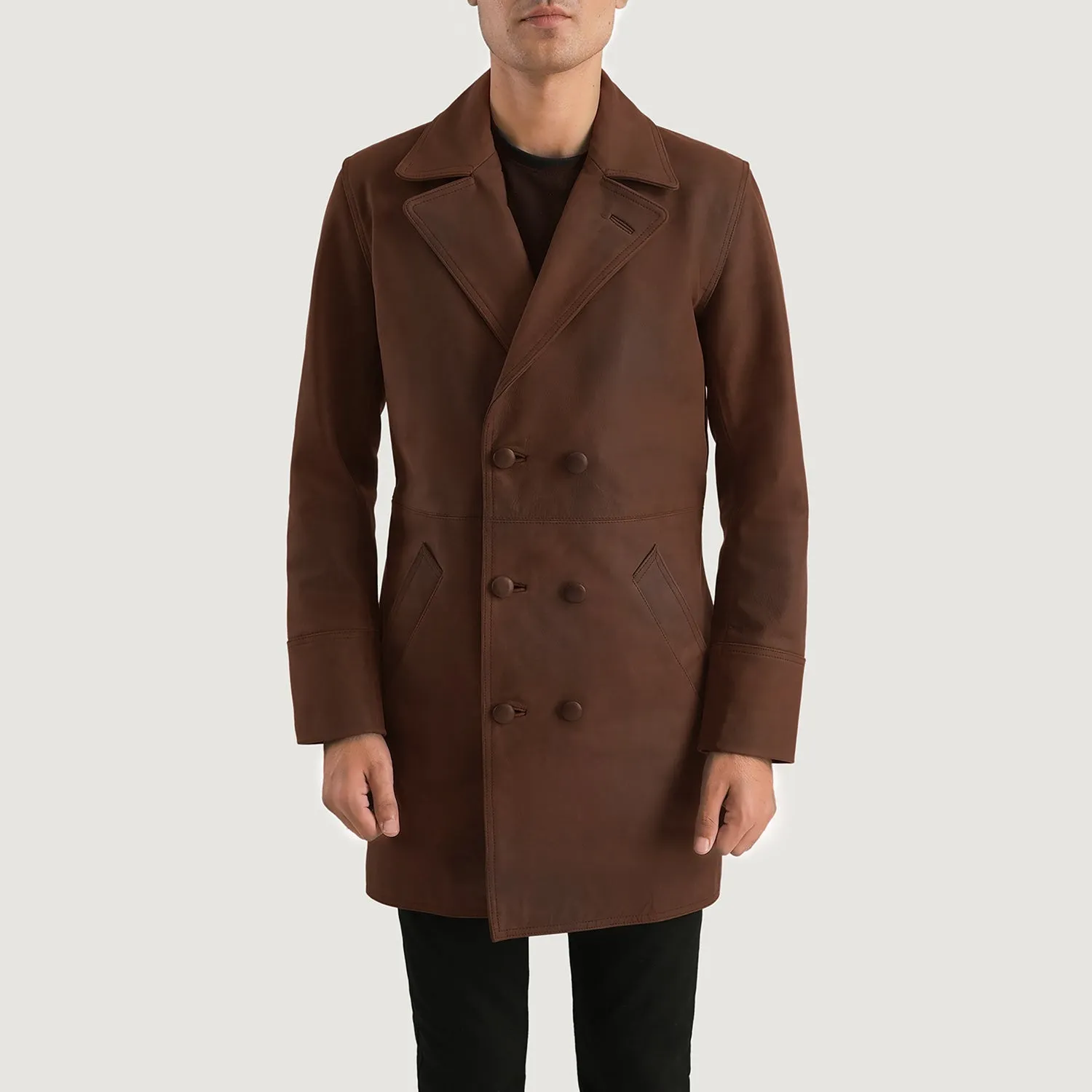 Half Life Brown Leather Coat-reviseleather