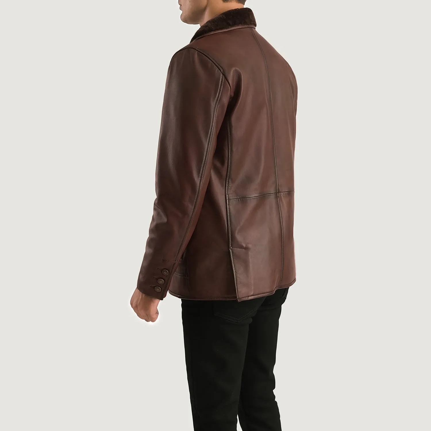 Rocky Brown Fur Leather Coat-reviseleather