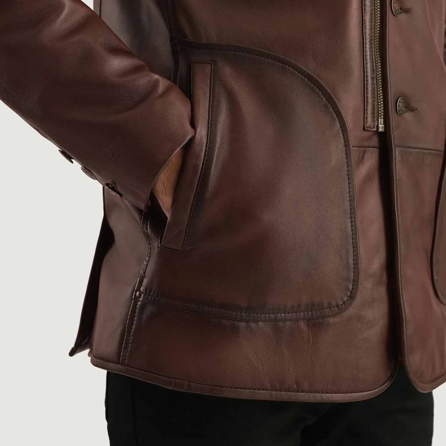 Rocky Brown Fur Leather Coat-reviseleather
