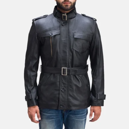 Hunter Black Leather Jacket-reviseleather
