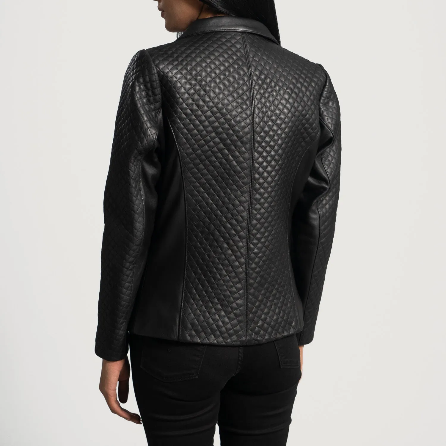 Cora Quilted Black Leather Blazer-reviseleather
