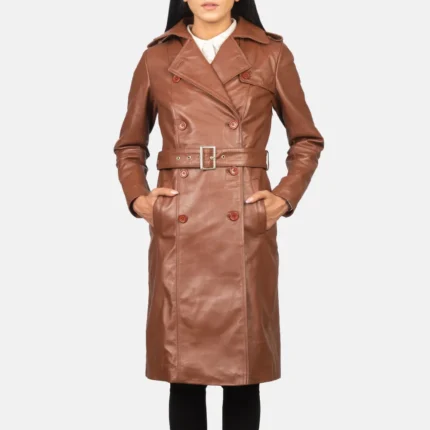 Alice Brown Double Breasted Leather Coat-reviseleather