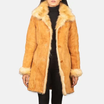 Erica Shearling Beige Leather Coat-reviseleather