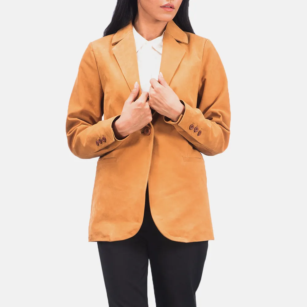 Norma Brown Nubuck Blazer-reviseleather