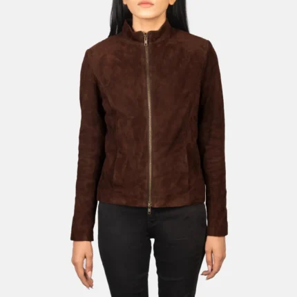 Rumella Mocha Suede Biker Jacket-reviseleather